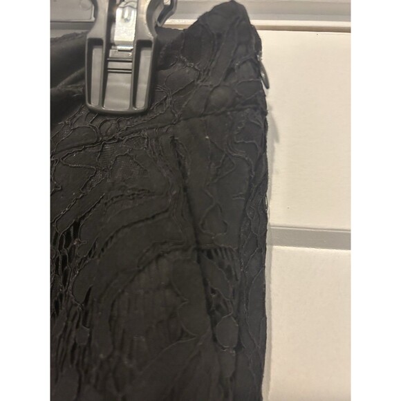 Crown & Ivy Pants Women’s Size 8 Black Lace Flat Front Tapered Leg Pockets Zip - Picture 3 of 6